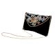 Black Beaded Cotton Sling Bag For Women With Bird Design 